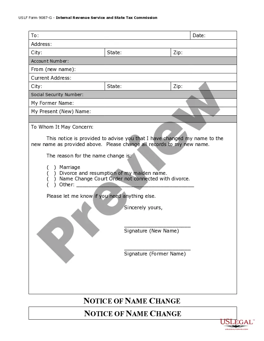 Preview Name Change Notification Package for Brides, Court Ordered Name Change, Divorced, Marriage