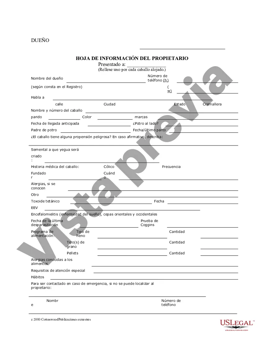 Preview Paquete de formularios equinos de caballos de Carolina del Sur