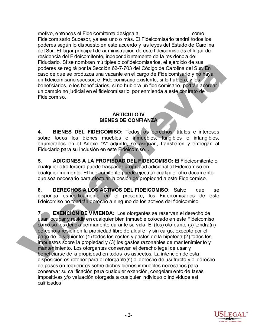 Preview Fideicomiso en vida para esposo y esposa sin hijos