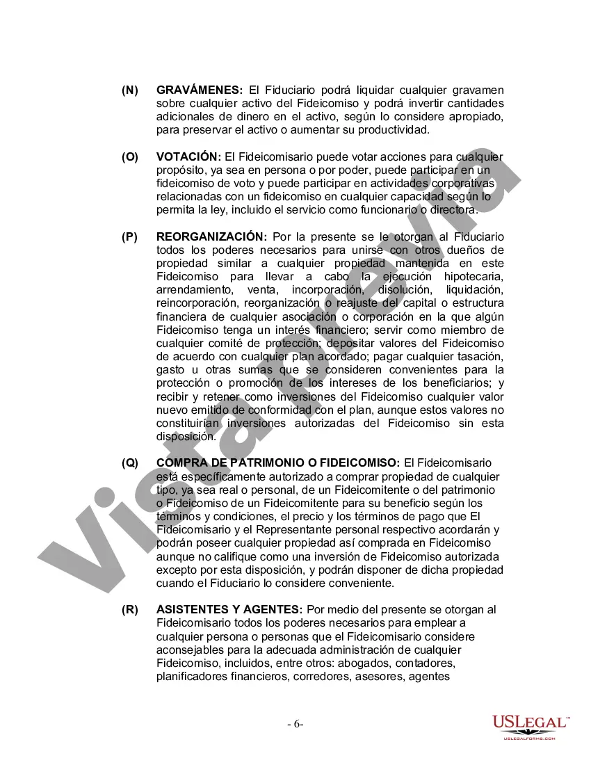 Preview Fideicomiso en vida para esposo y esposa sin hijos
