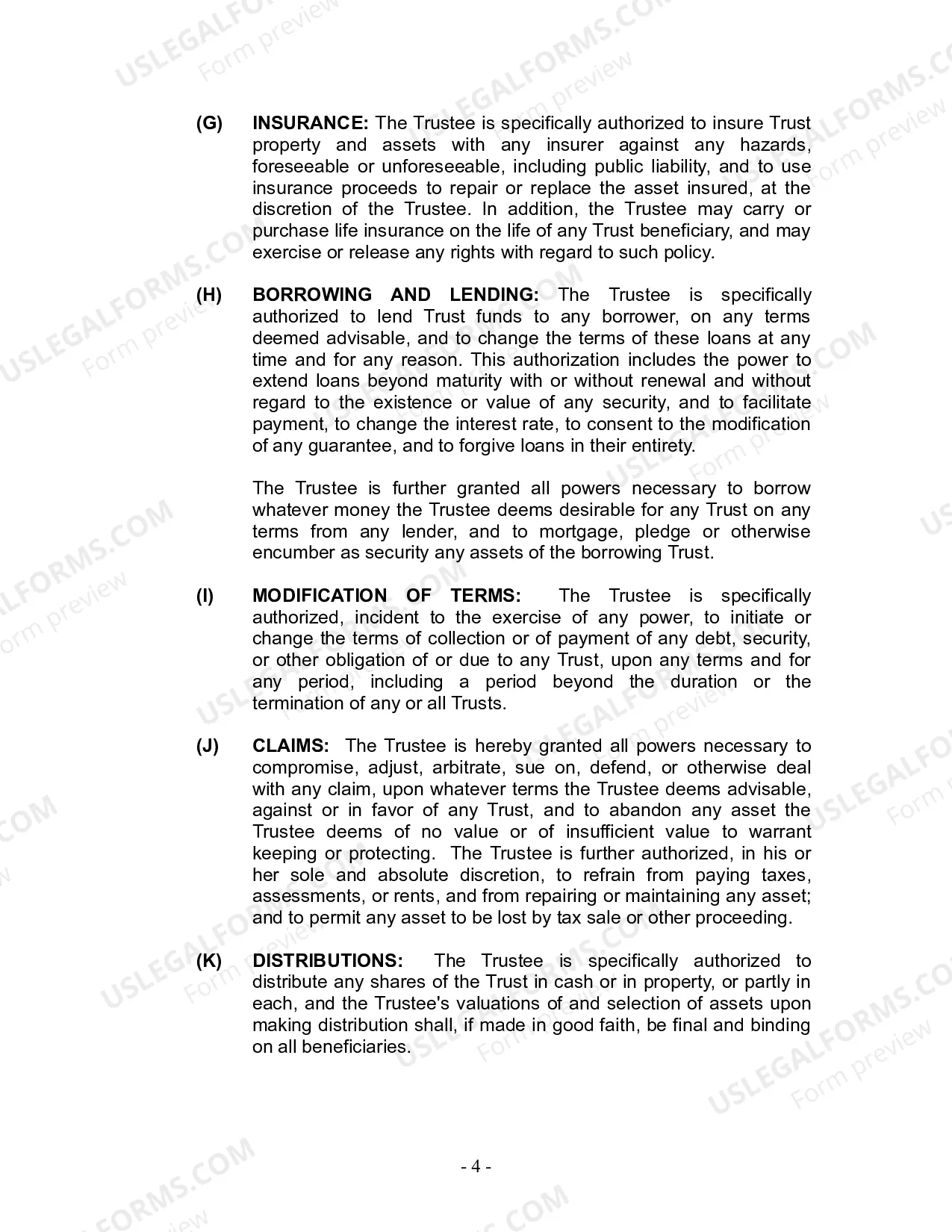 Preview Revocable Living Trust for Husband and Wife with No Children