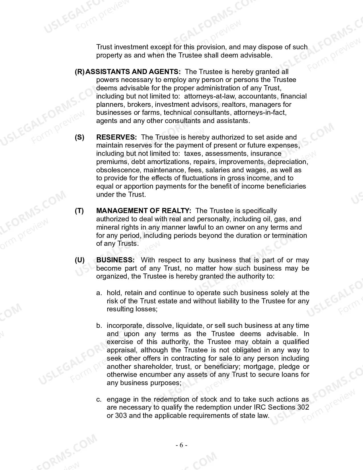 Preview Revocable Living Trust for Husband and Wife with No Children