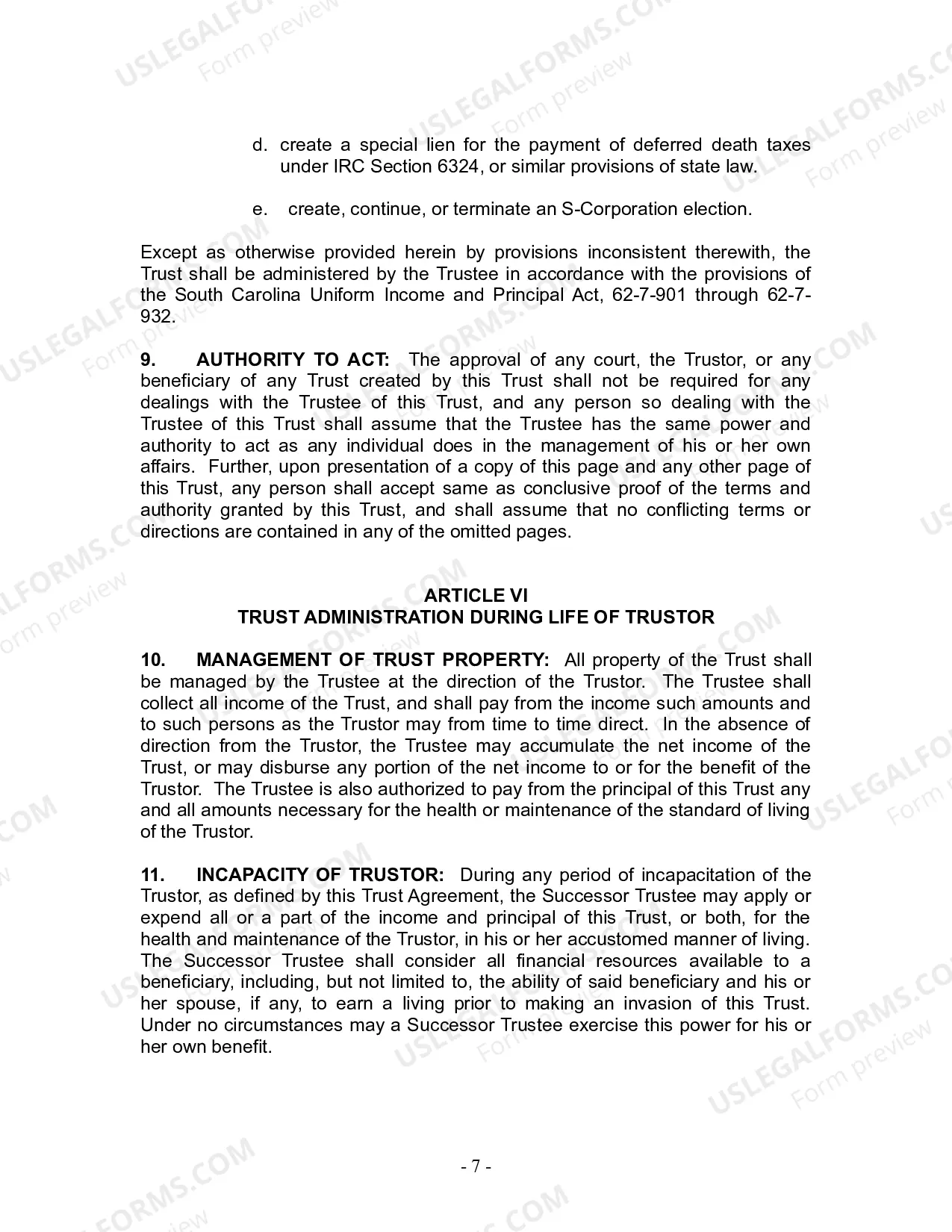 Preview Revocable Living Trust for Husband and Wife with No Children