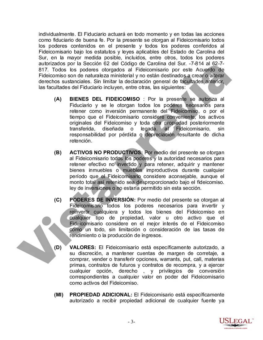Preview Fideicomiso en Vida para Individuos Solteros, Divorciados o Viudos o Viudos sin Hijos