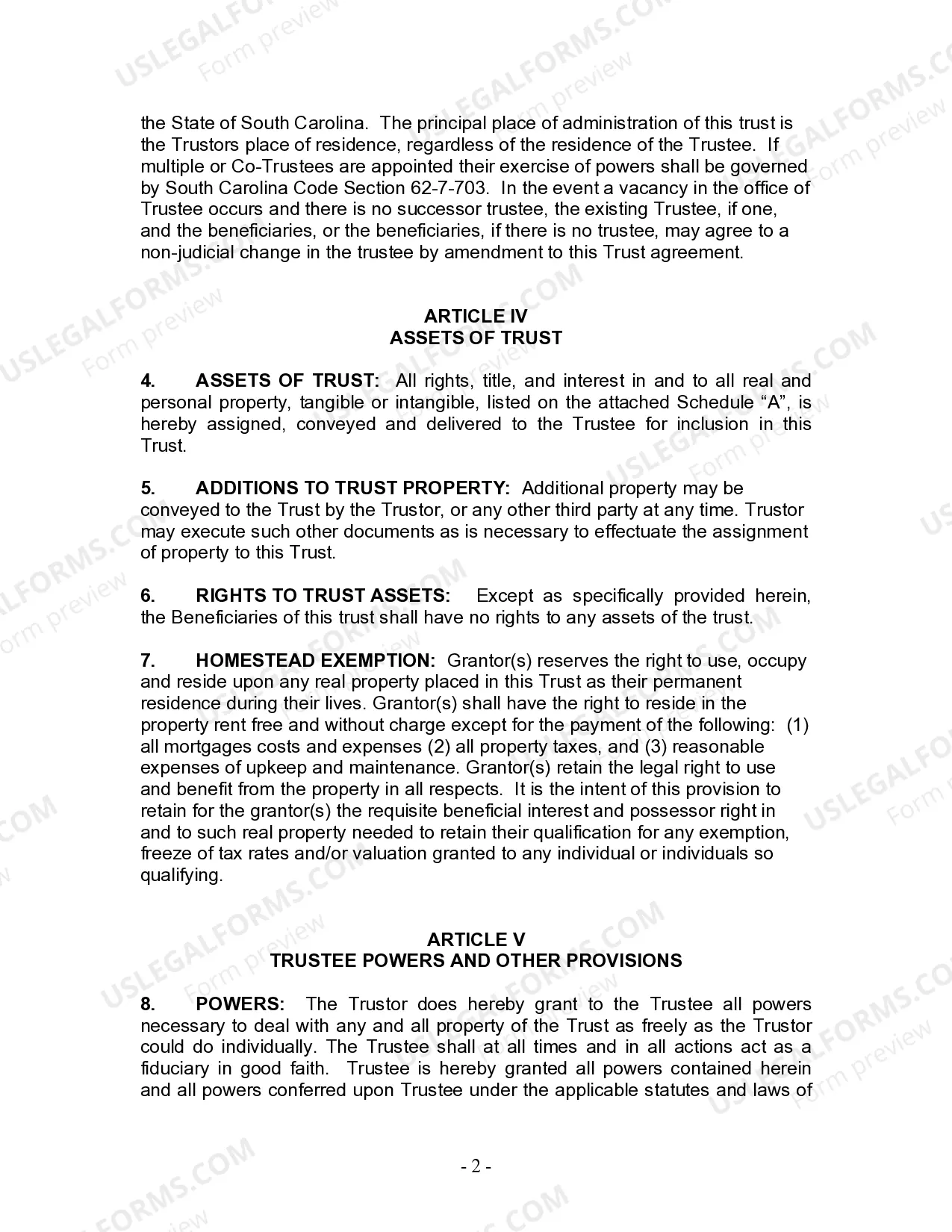 Preview Living Trust for Individual Who is Single, Divorced or Widow or Widower with Children