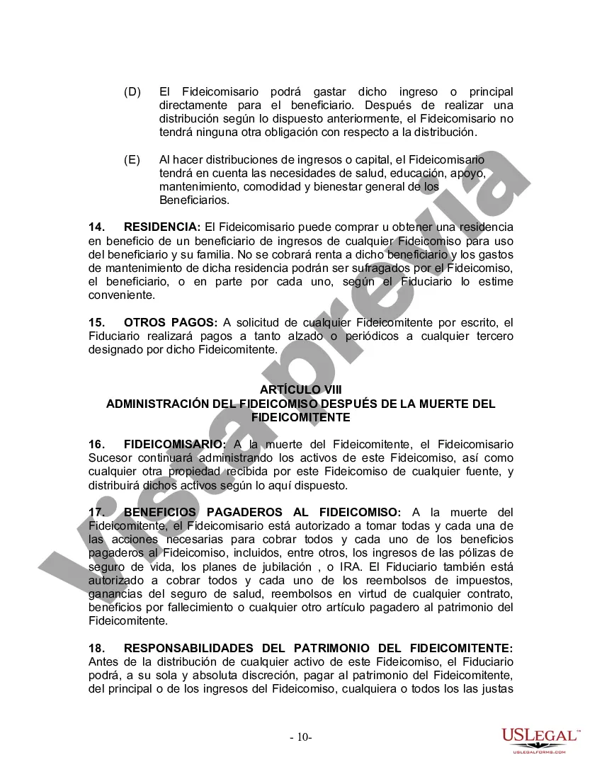 Preview Fideicomiso en vida para esposo y esposa con un hijo