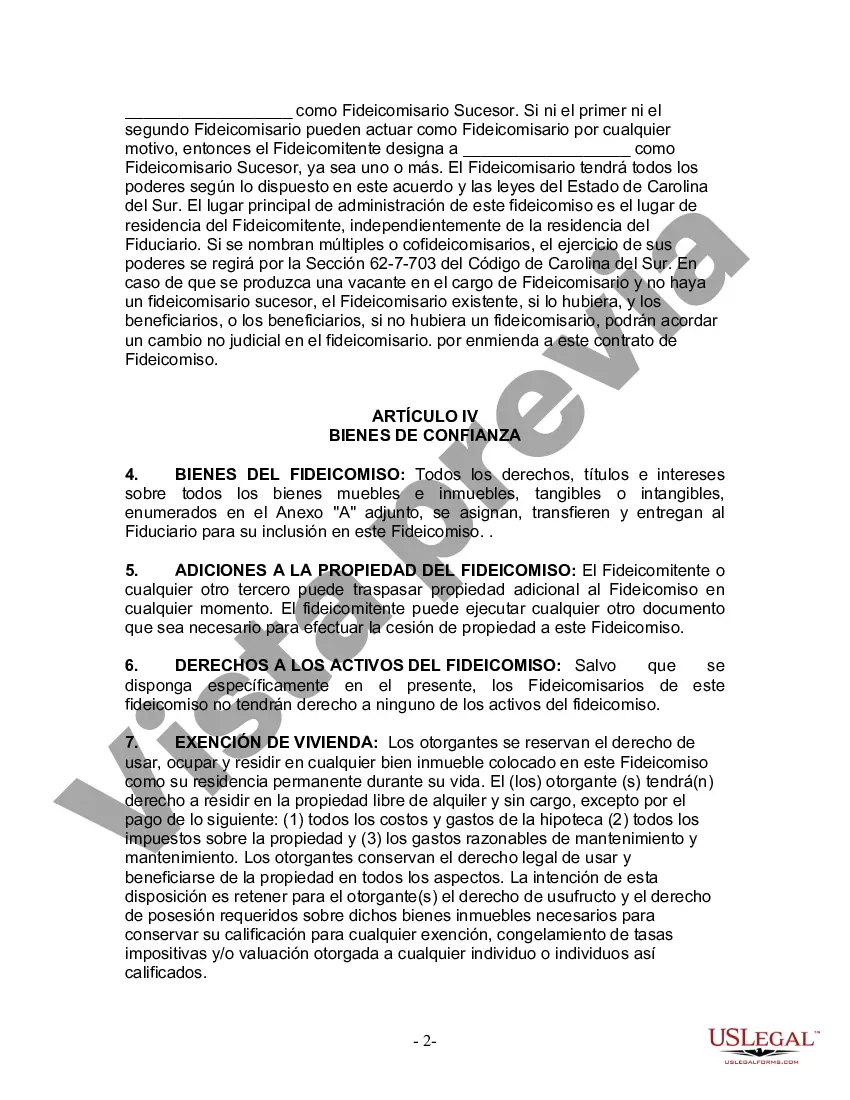 Preview Fideicomiso en vida para esposo y esposa con un hijo