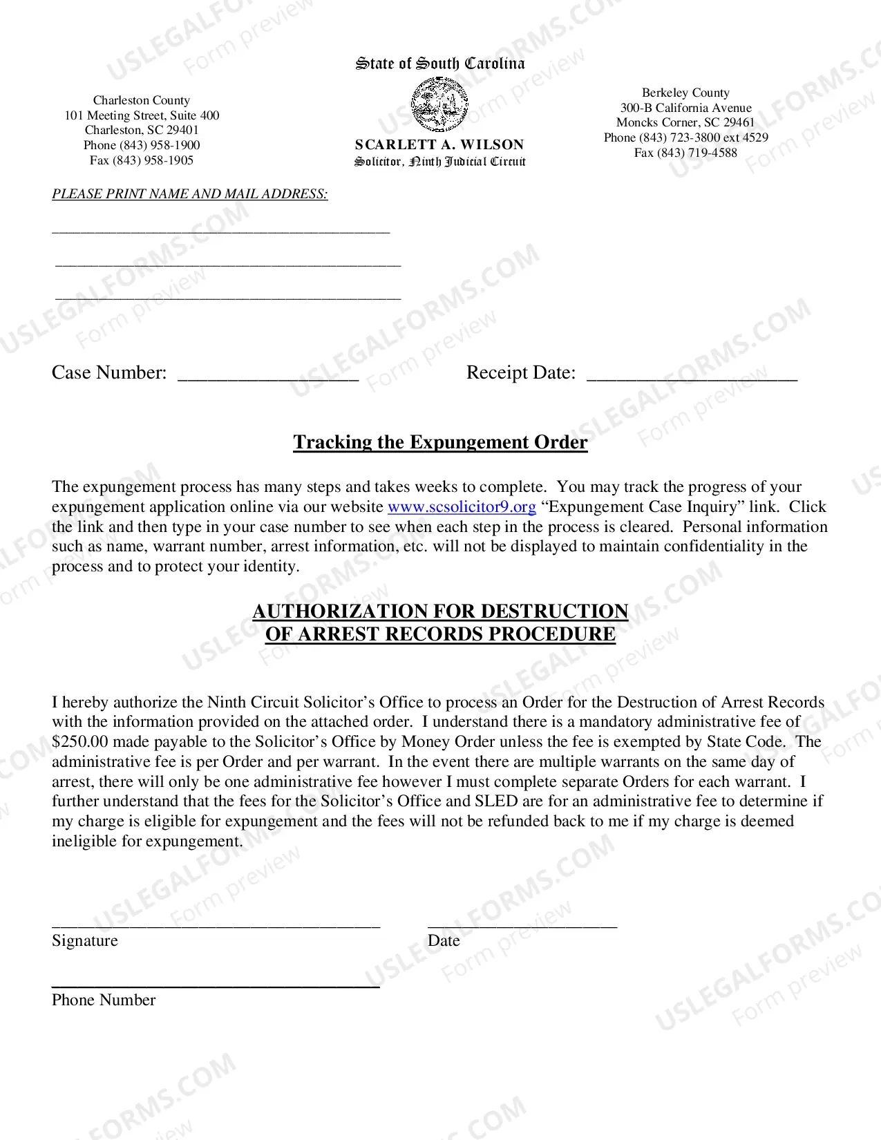 Preview Instructions for Expungement of Criminal Records