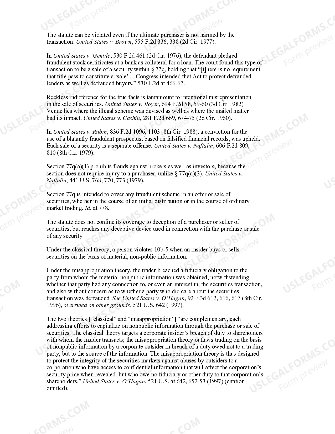 Preview SECURITIES FRAUD
