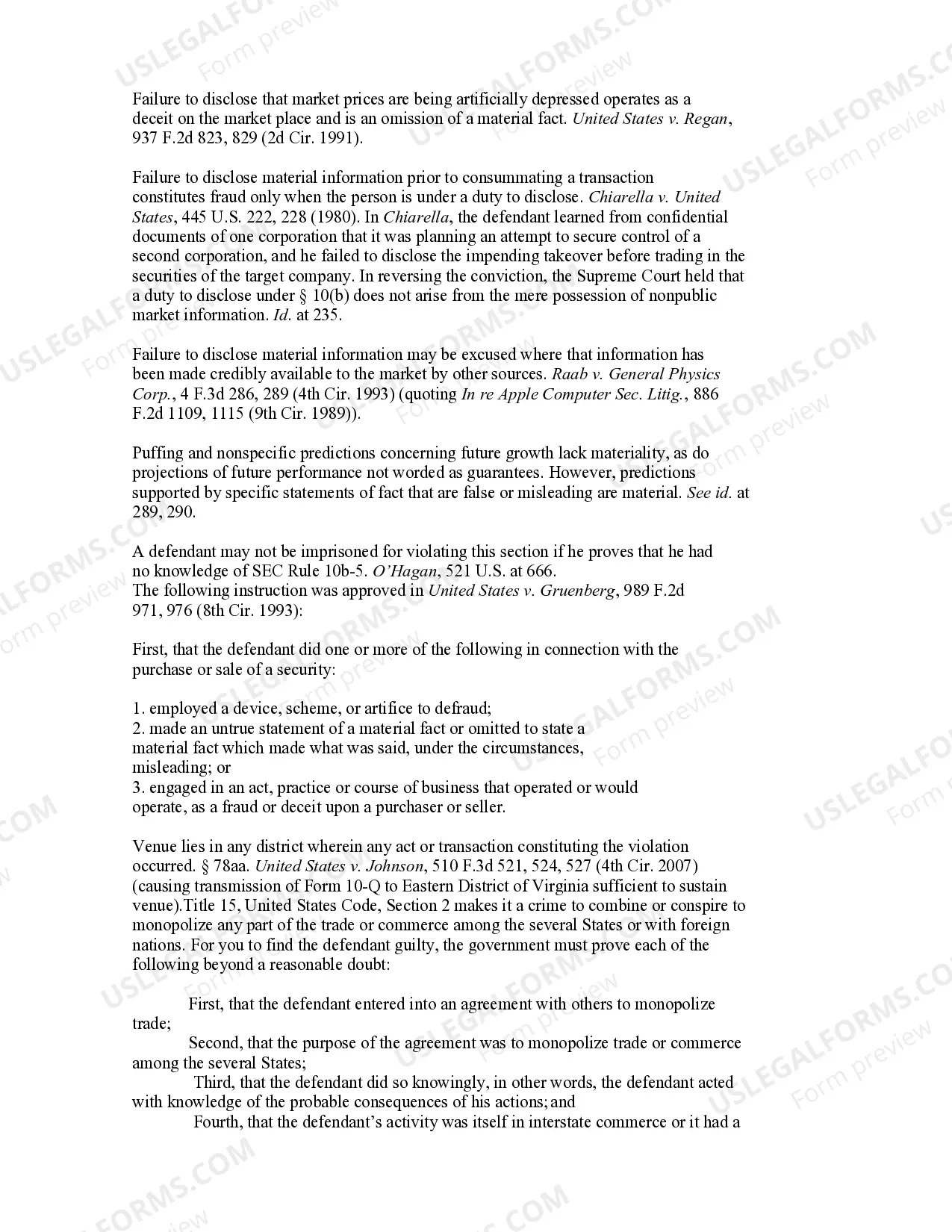 Preview SECURITIES FRAUD