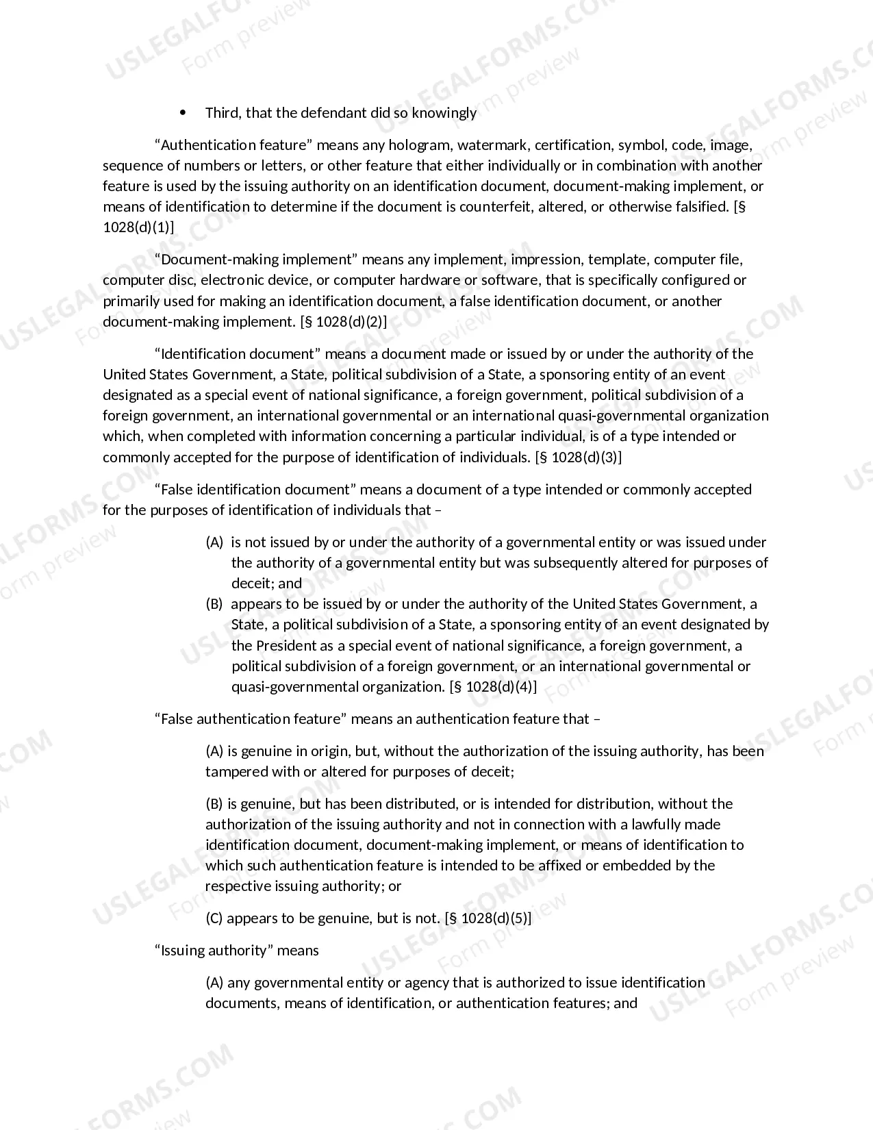 Preview FRAUD IN CONNECTION WITH IDENTIFICATION DOCUMENTS