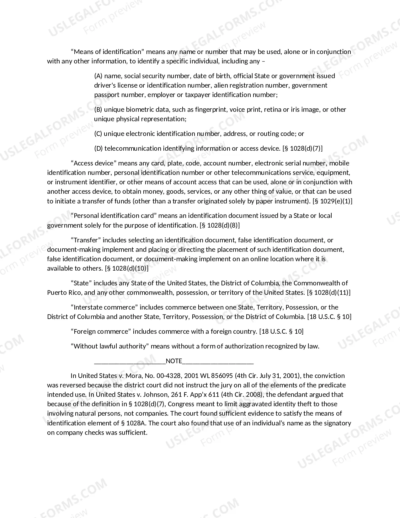 Preview FRAUD IN CONNECTION WITH IDENTIFICATION DOCUMENTS