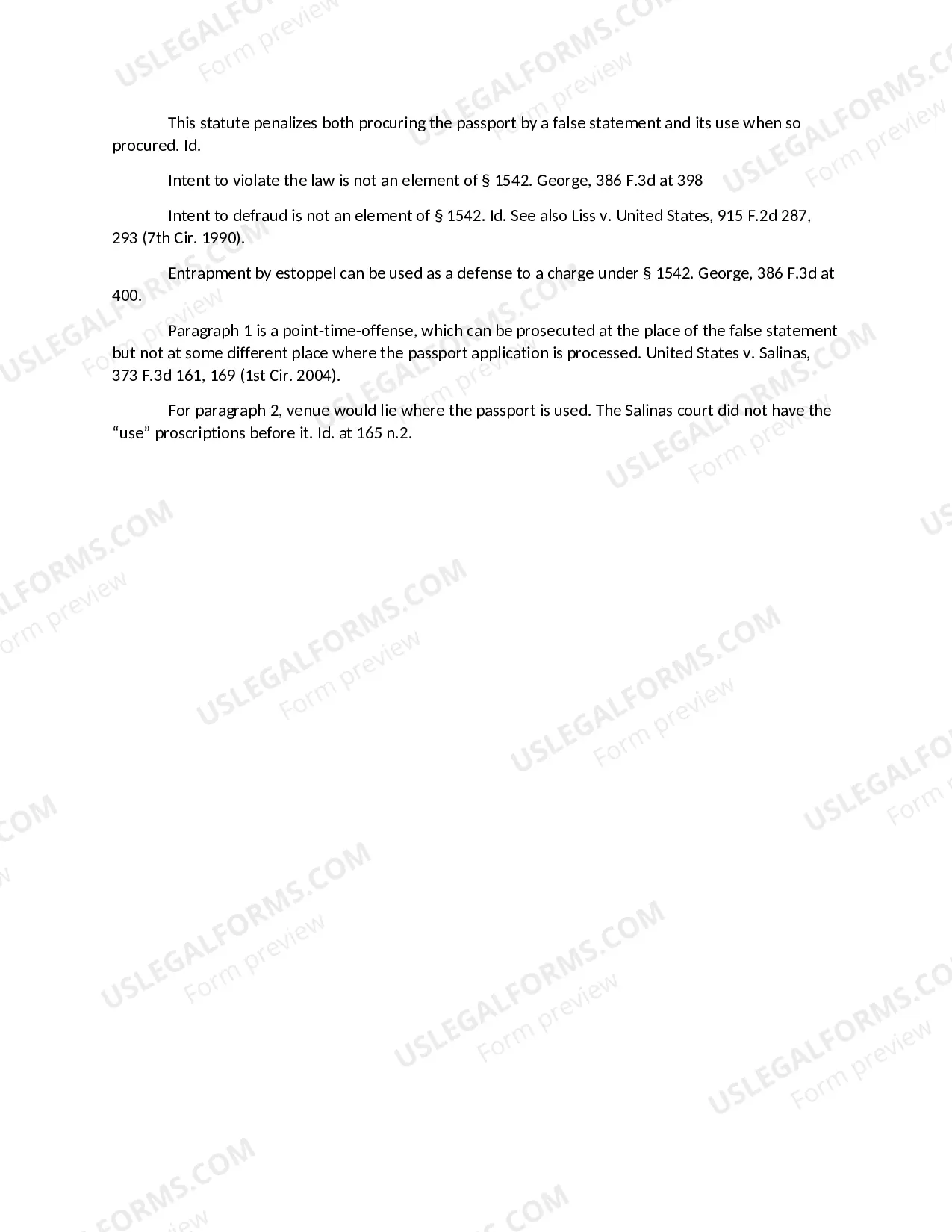 Preview FALSE STATEMENT IN PASSPORT APPLICATION