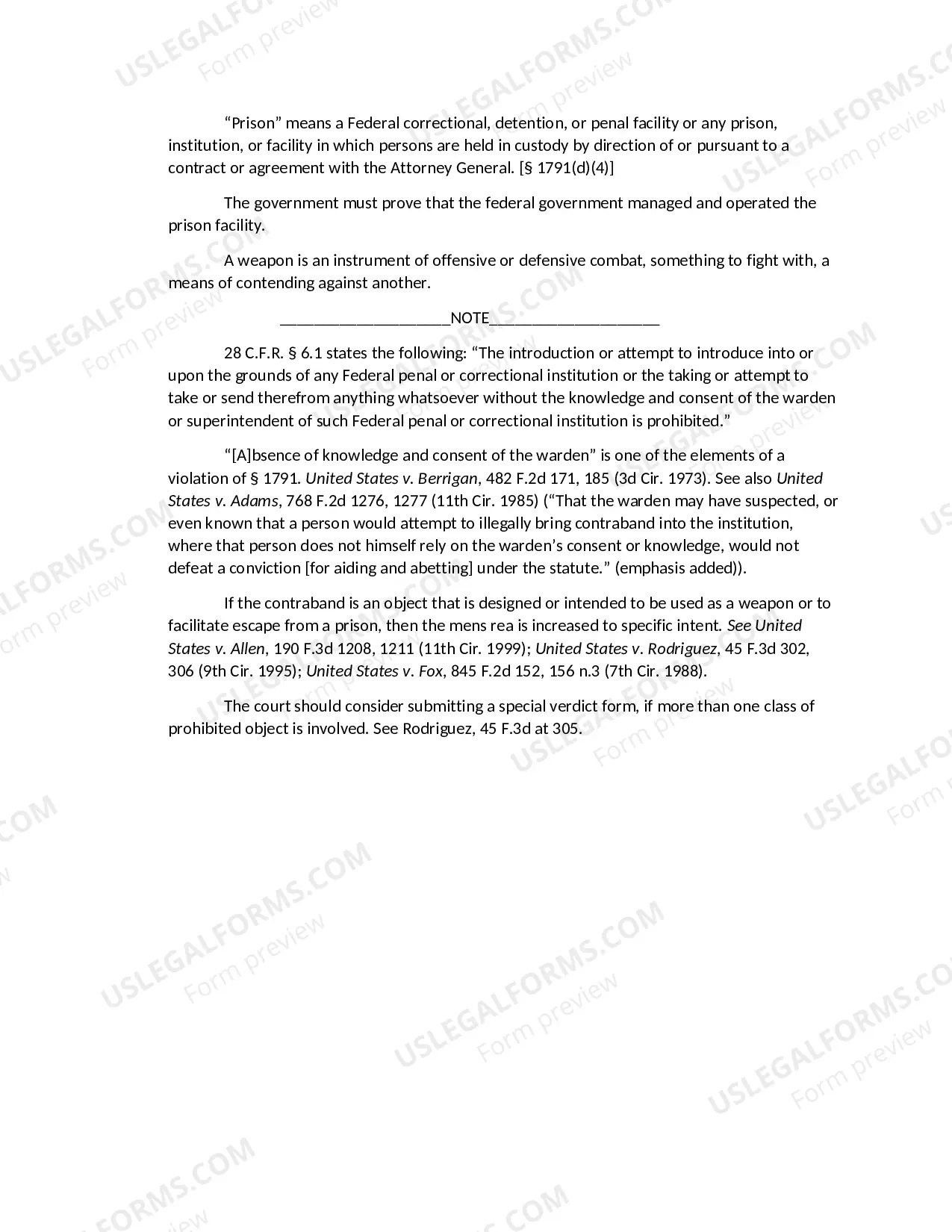 Preview CONTRABAND IN PRISON