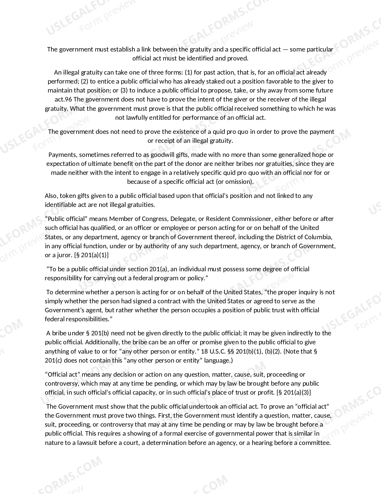 Preview BRIBERY OF OFFICIALS and ILLEGAL GRATUITIES