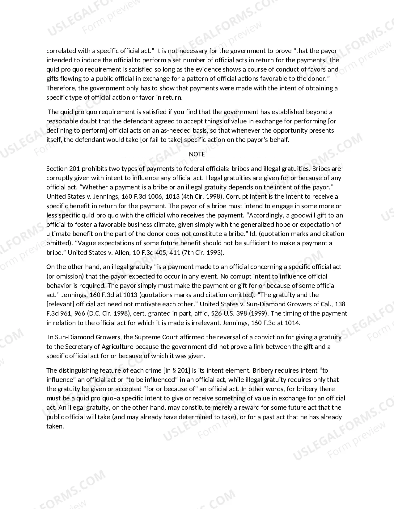 Preview BRIBERY OF OFFICIALS and ILLEGAL GRATUITIES