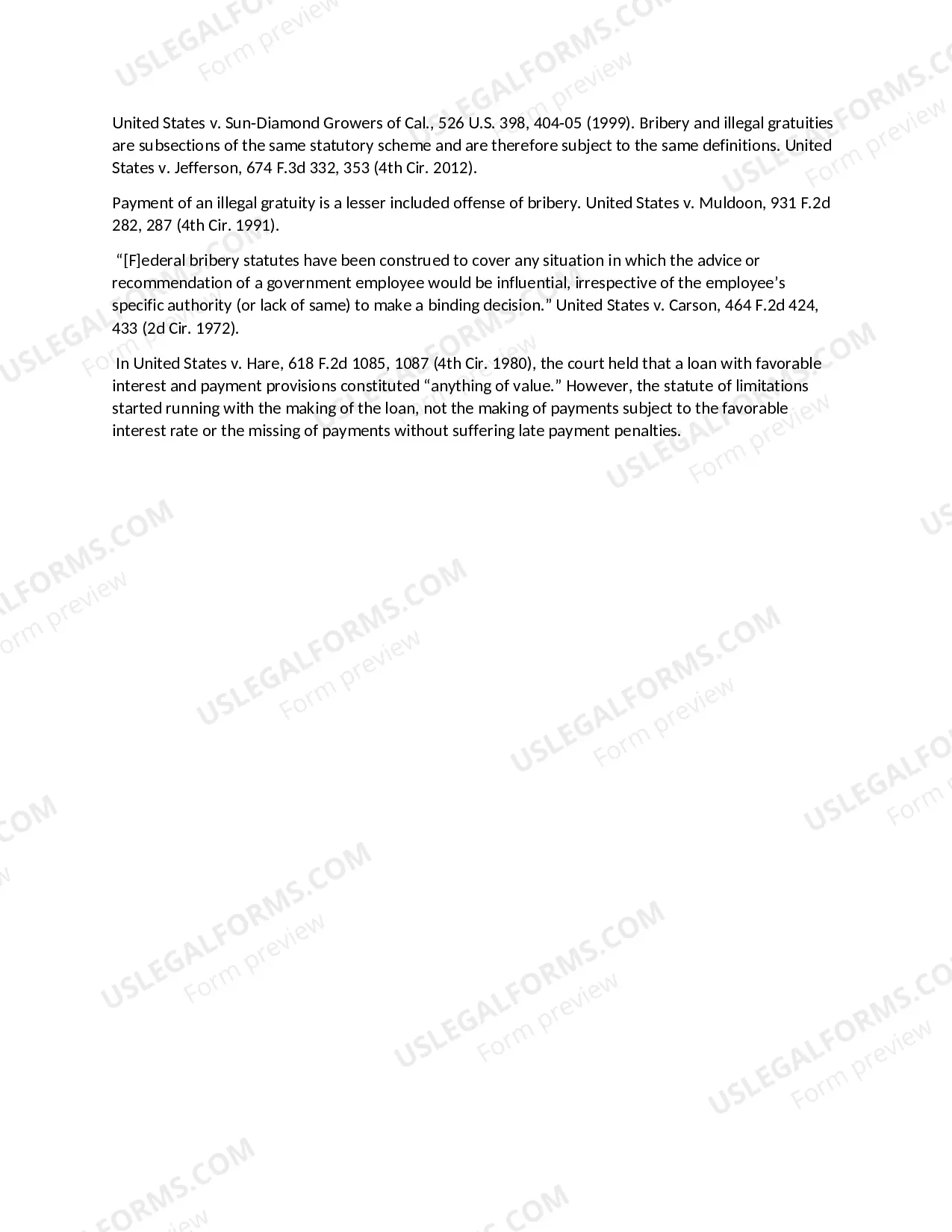 Preview BRIBERY OF OFFICIALS and ILLEGAL GRATUITIES