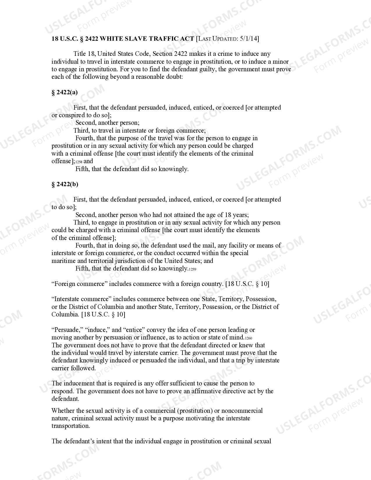 South Carolina WHITE SLAVE TRAFFIC US Legal Forms