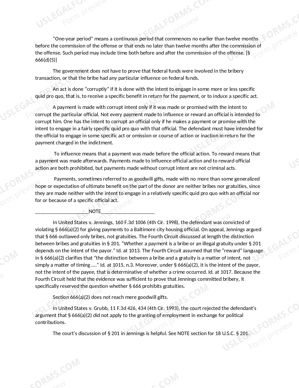 Preview THEFT OR BRIBERY CONCERNING PROGRAMS RECEIVING FEDERAL FUNDS