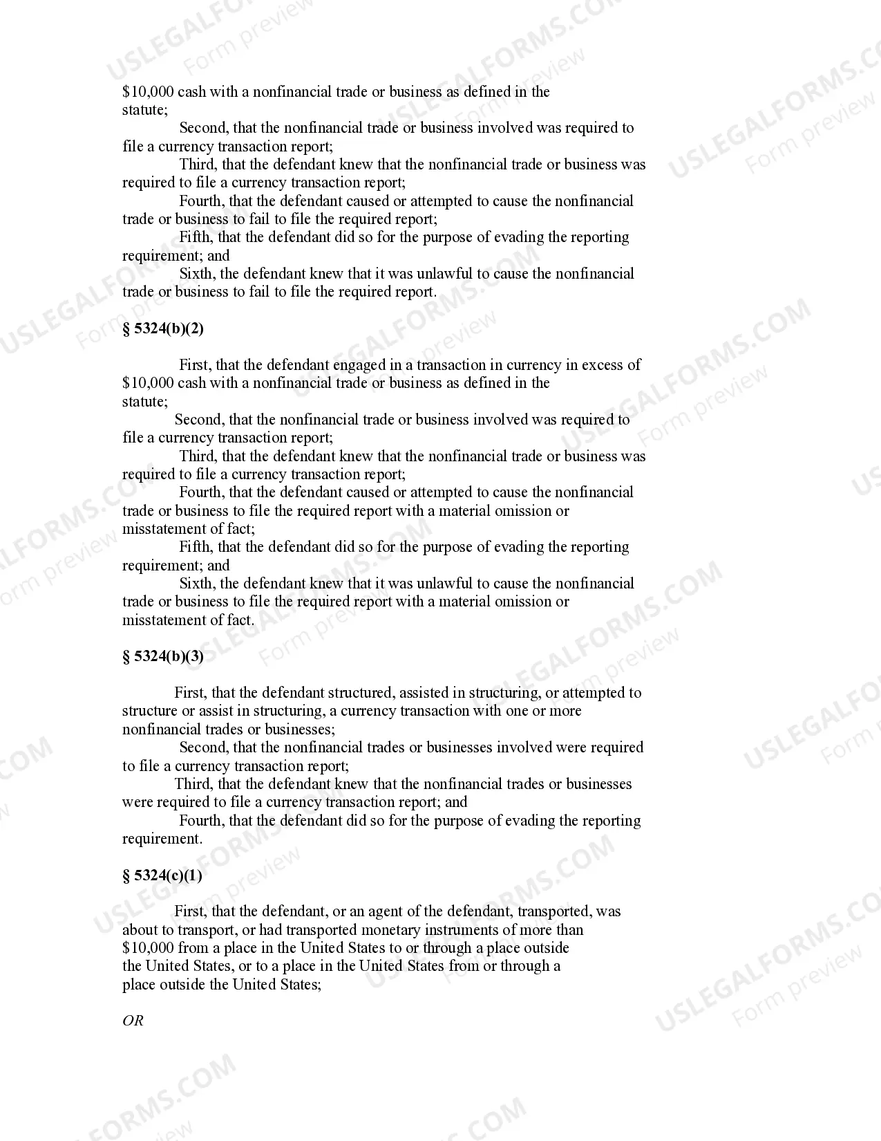 Preview STRUCTURING CURRENCY TRANSACTIONS