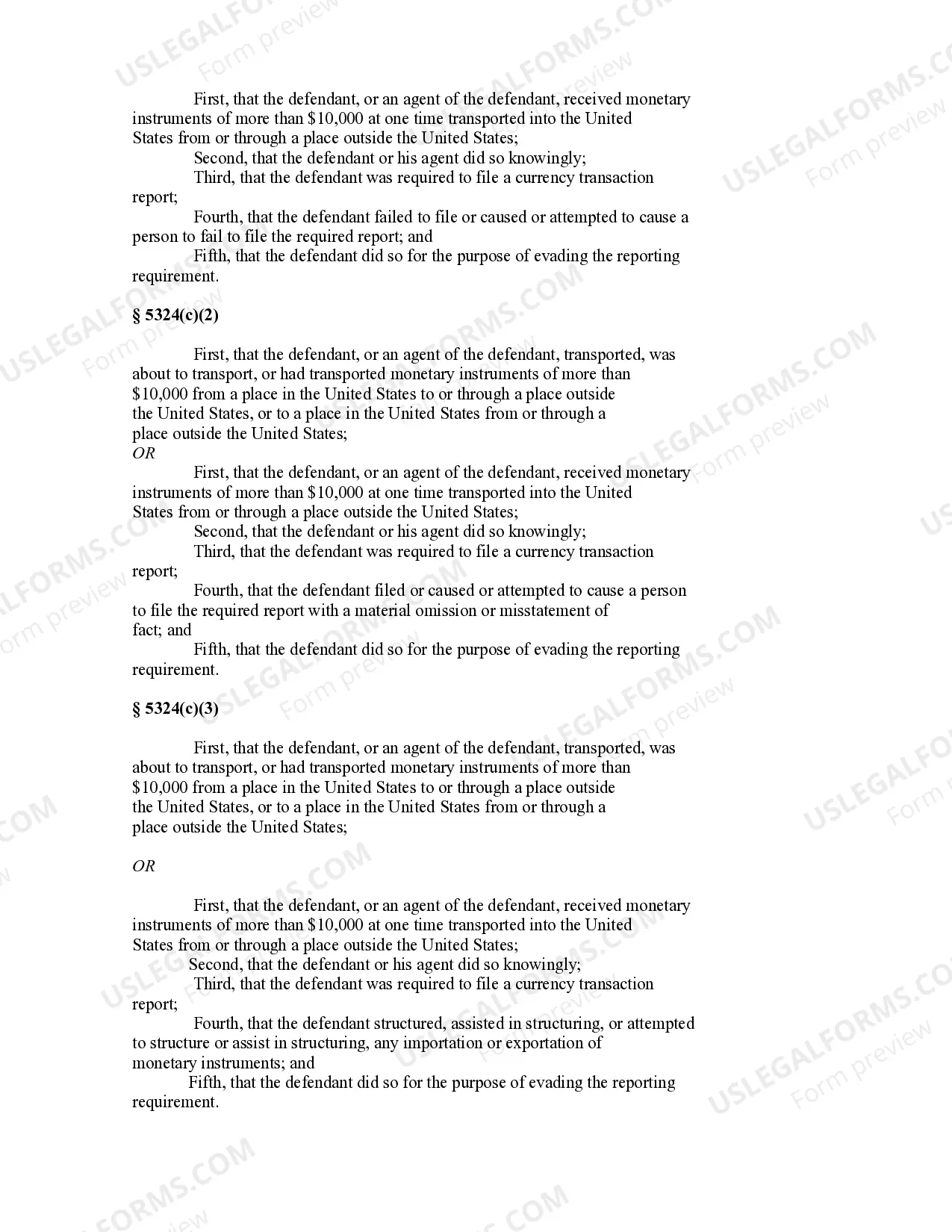 Preview STRUCTURING CURRENCY TRANSACTIONS