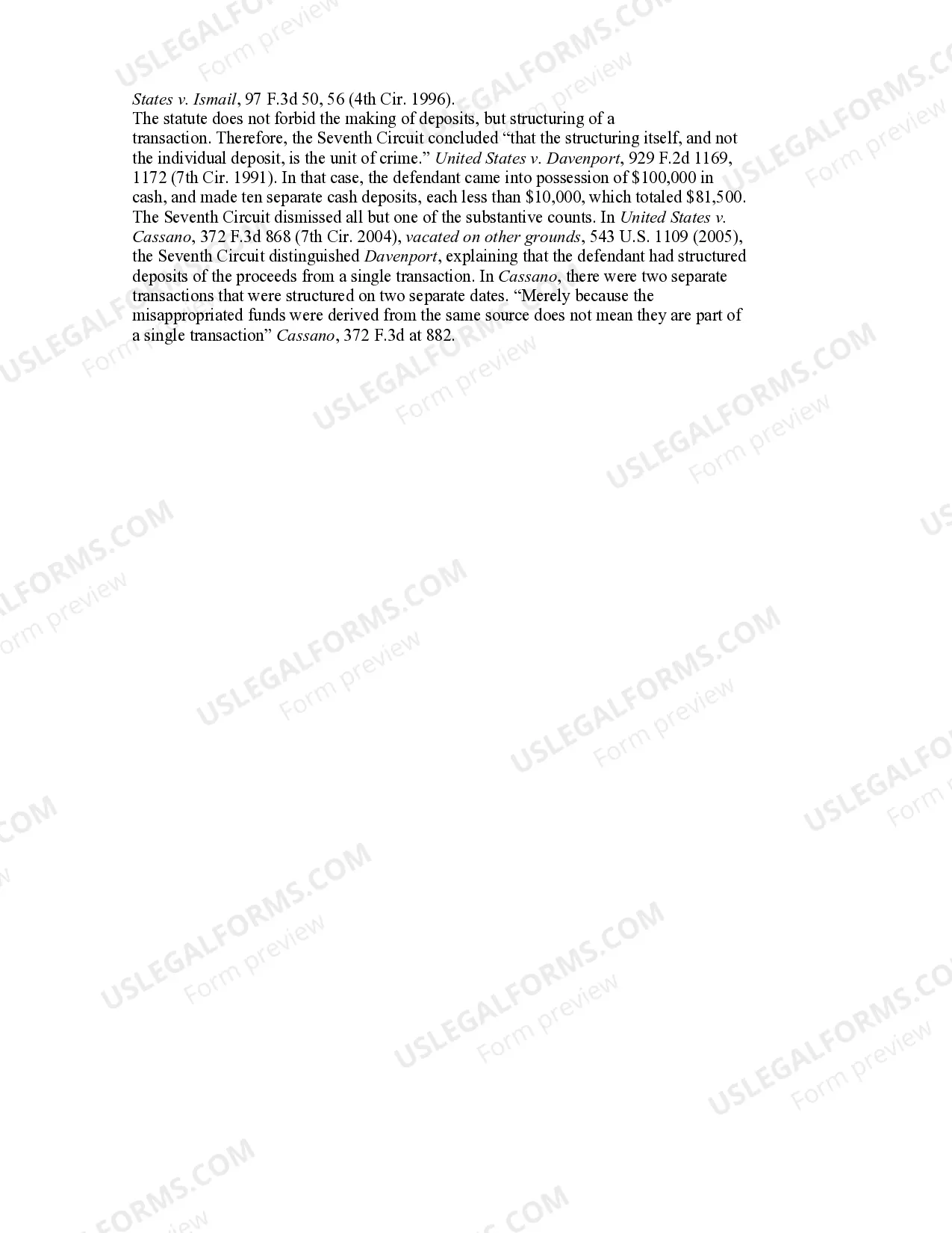 Preview STRUCTURING CURRENCY TRANSACTIONS