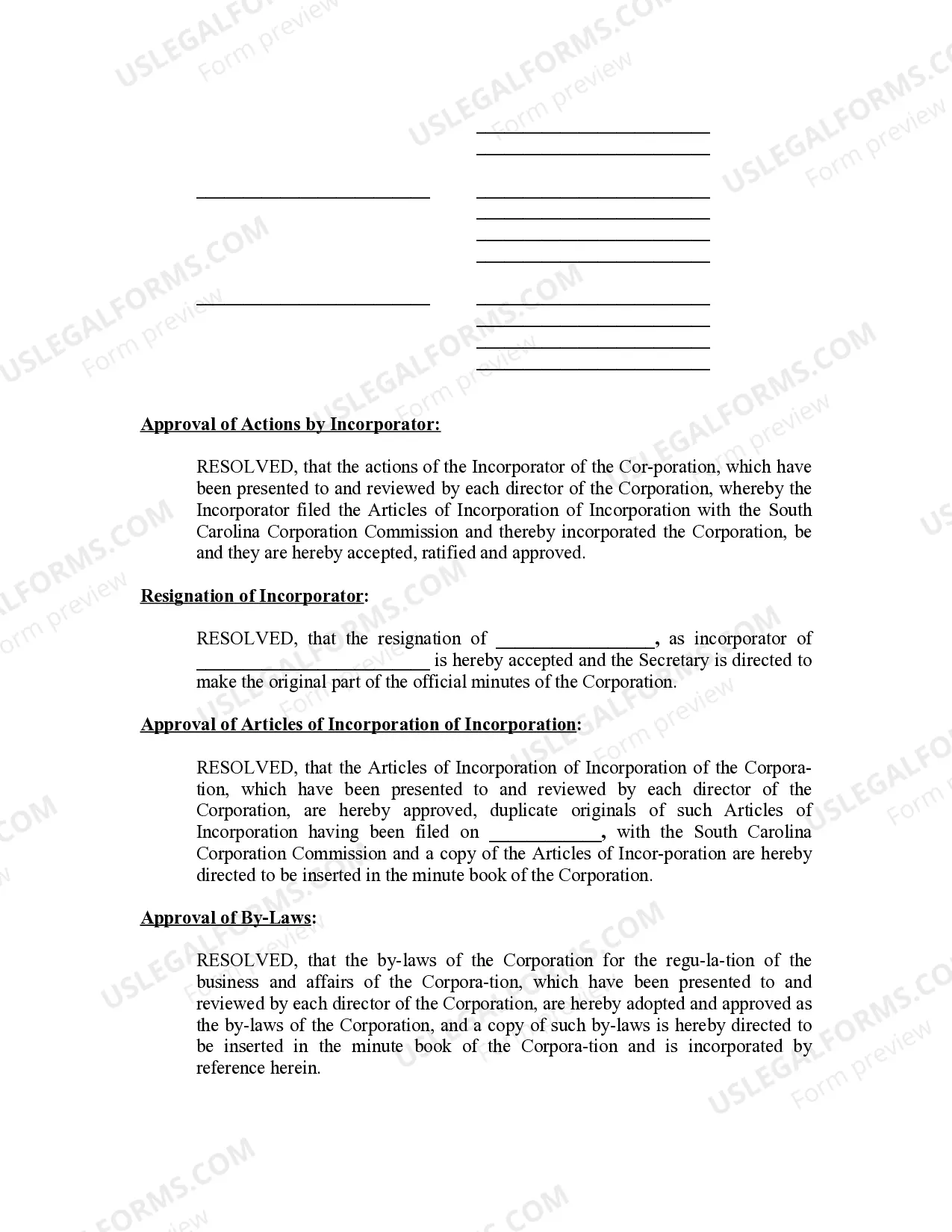 Preview Minutes for Organizational Meeting