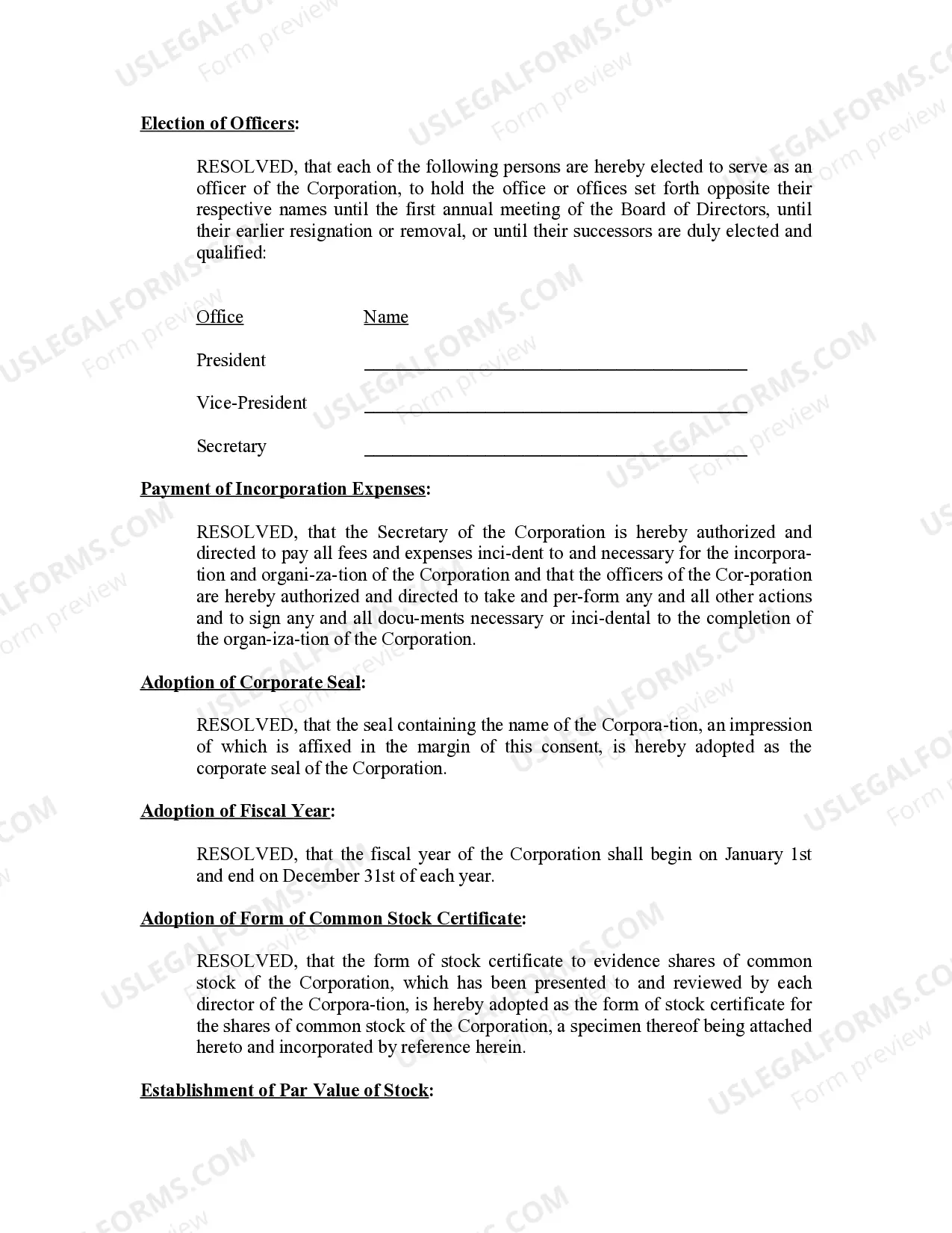 Preview Minutes for Organizational Meeting