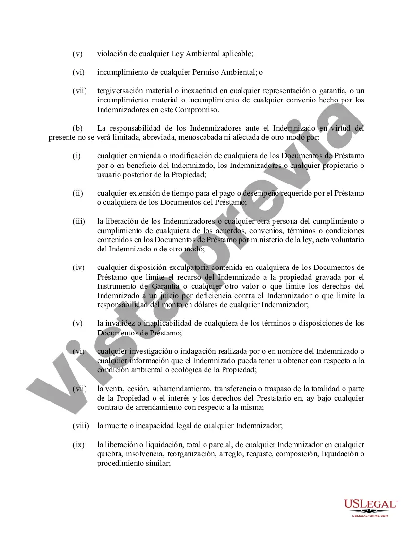 Preview Compromiso de Cumplimiento e Indemnización Ambiental
