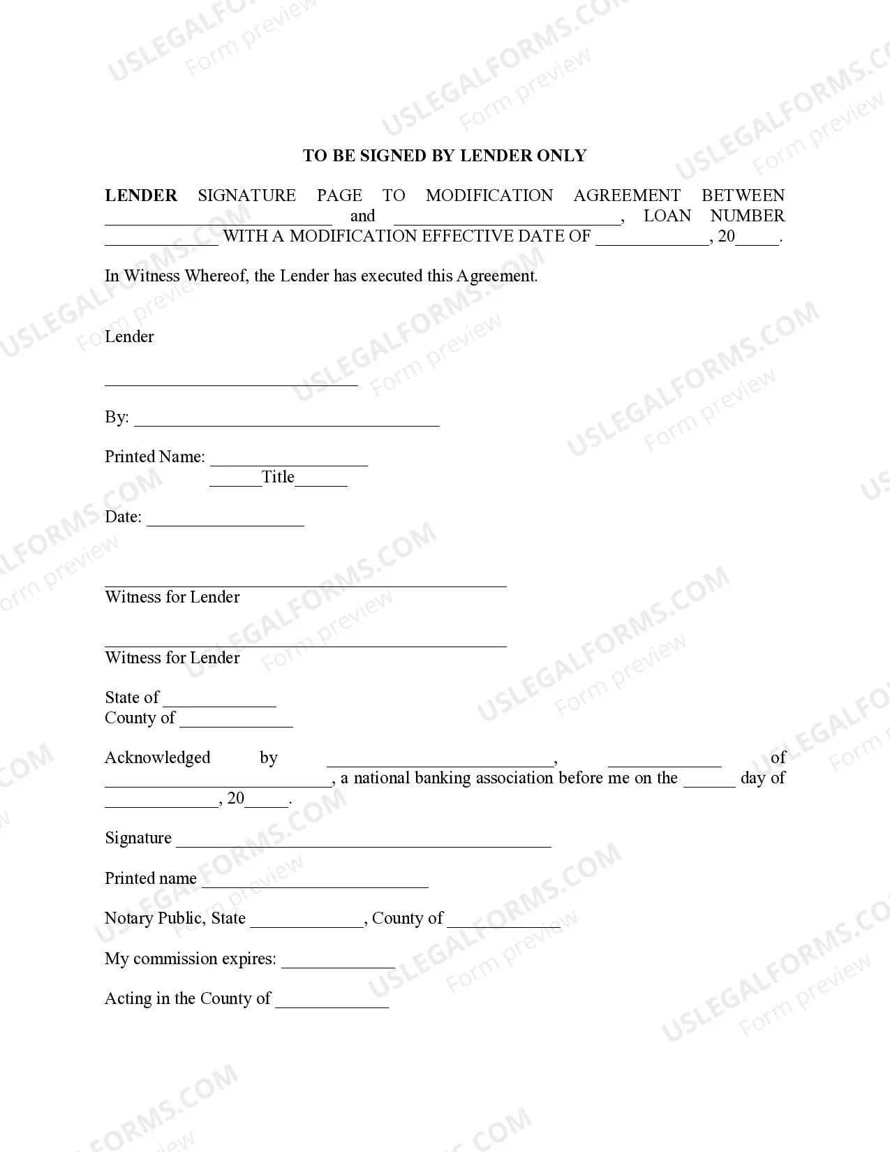 Preview Loan Modification Agreement