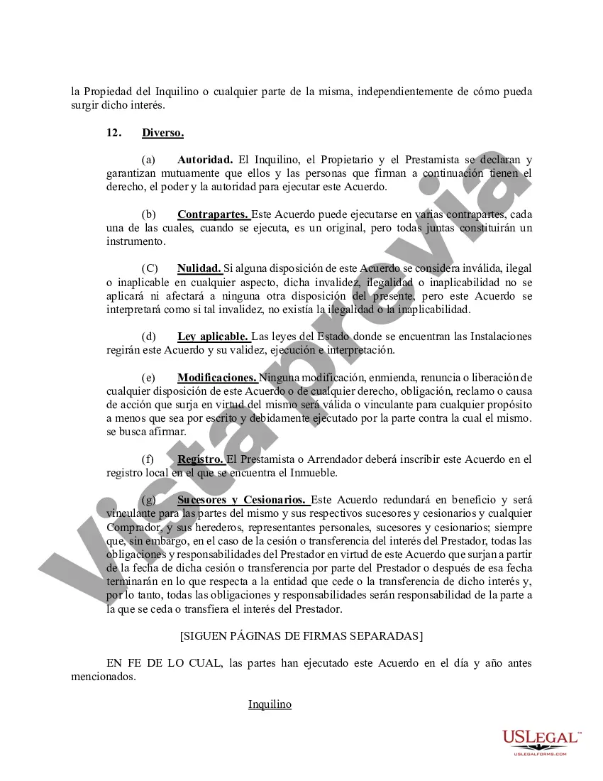 Preview Acuerdo de Subordinación, No Perturbación y Apertura