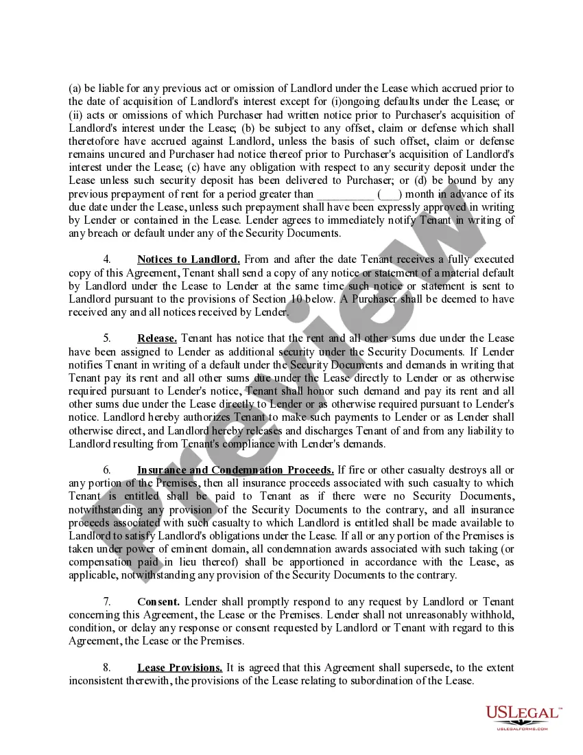 Preview Subordination, Non-Disturbance, and Attornment Agreement