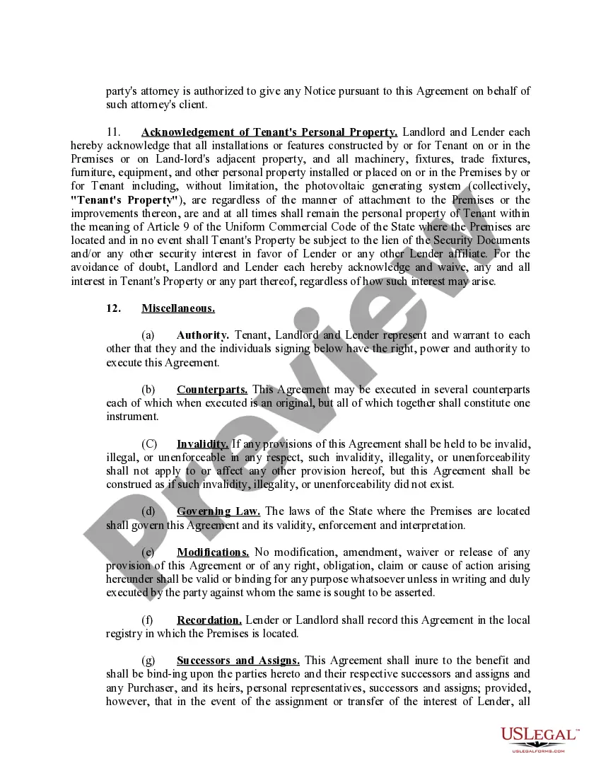 Preview Subordination, Non-Disturbance, and Attornment Agreement