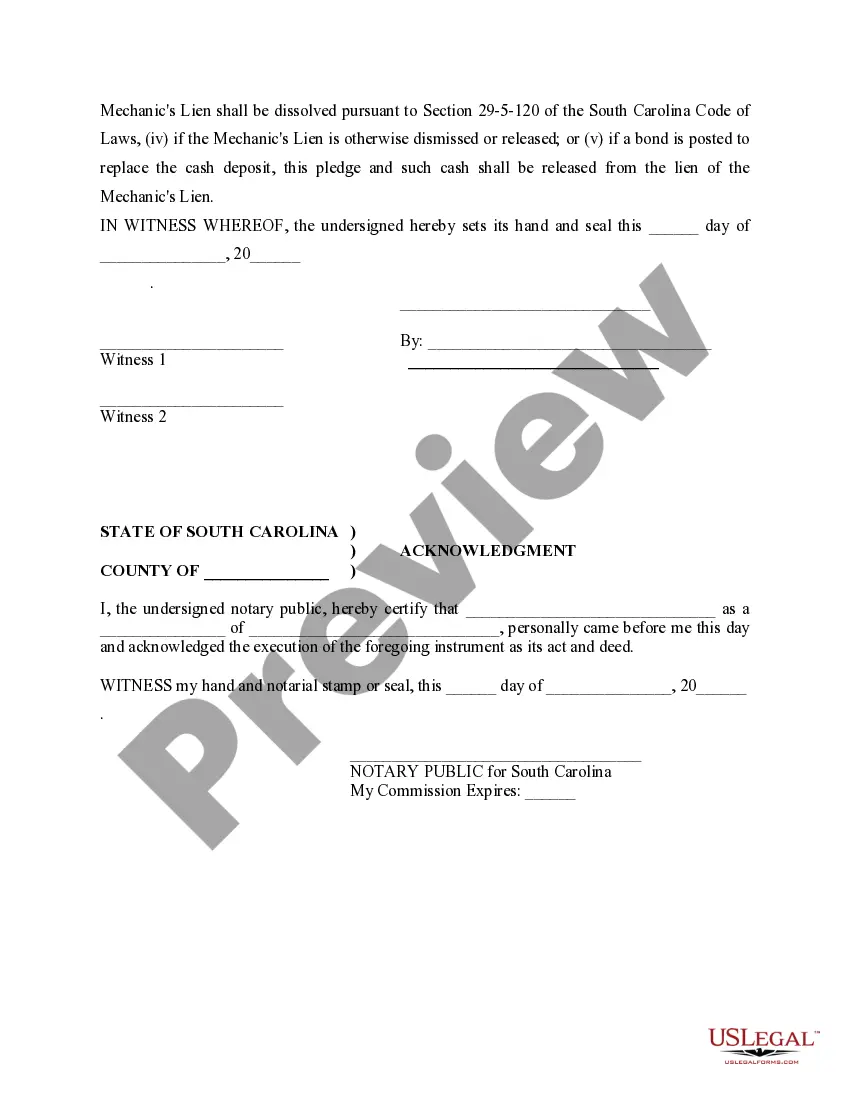 Get Cash Bond to Discharge Mechanic's Lien Preview Cash Bond to Discharge Mechanic's Lien