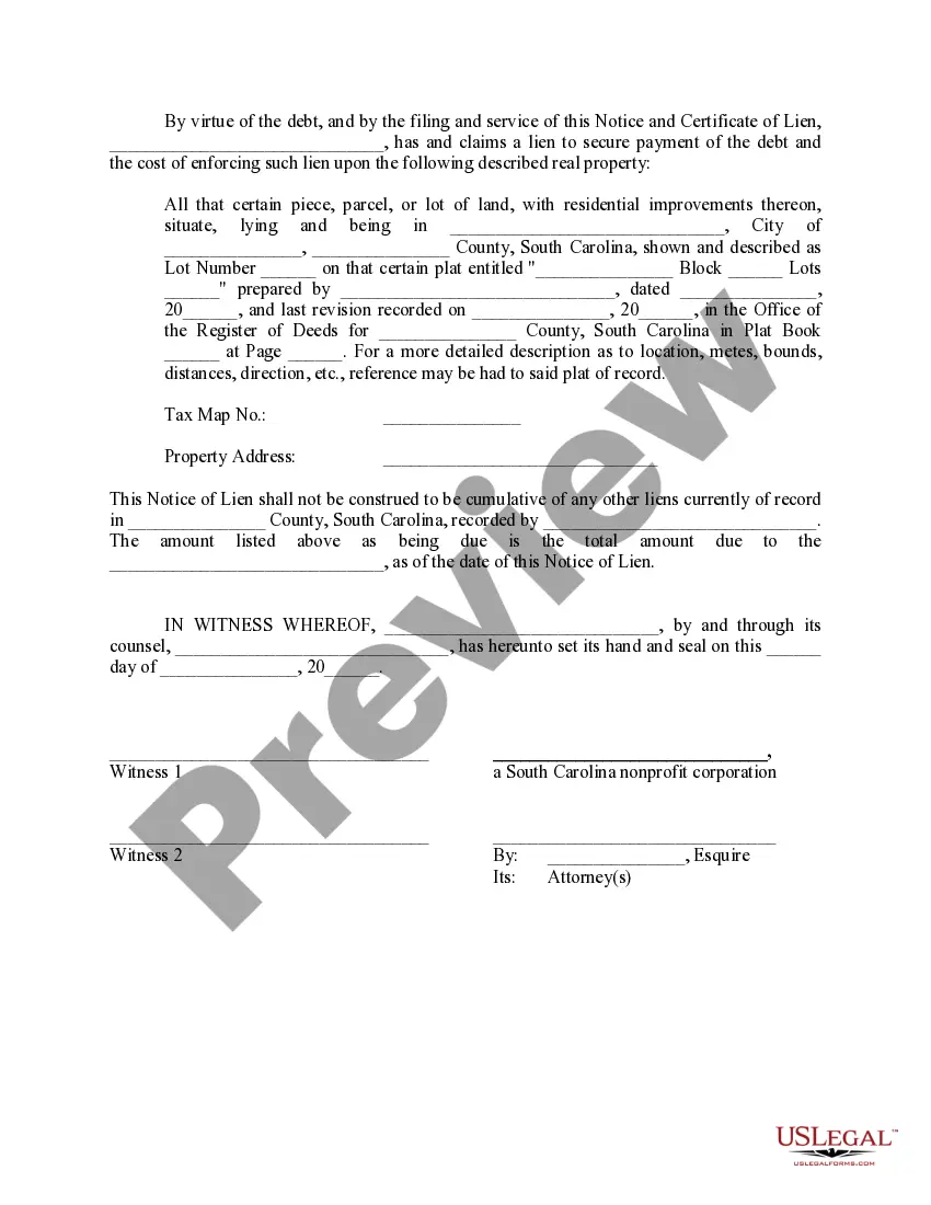 Get Notice and Certificate of Lien Preview Notice and Certificate of Lien