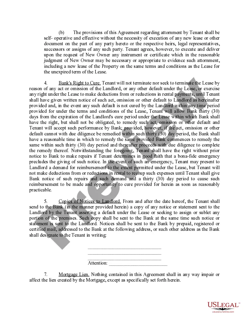Preview Subordination, Non-disturbance and Attornment Agreement