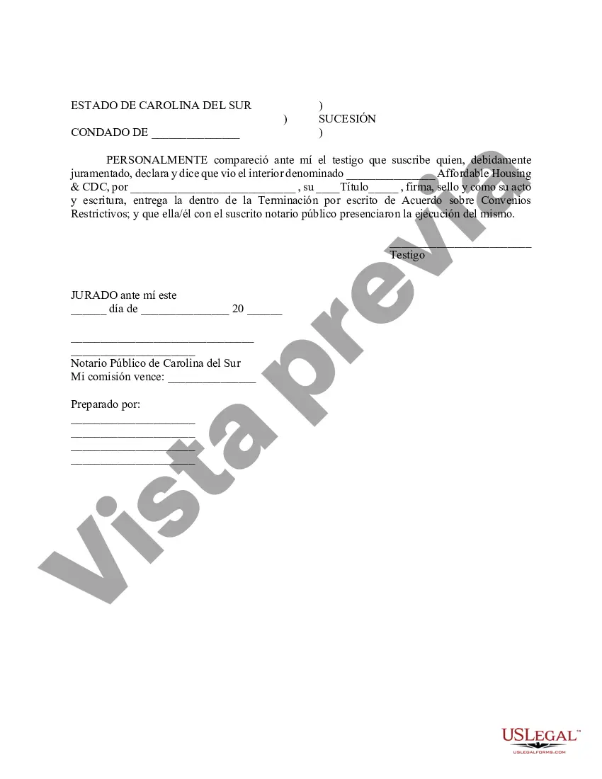Preview Terminación del Acuerdo en cuanto a Convenios Restringidos