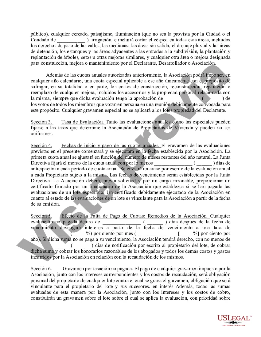 Preview Declaración de Convenios, Condiciones y Restricciones