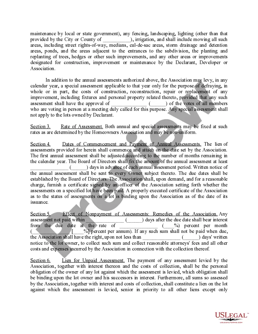 Preview Declaration of Covenants, Conditions and Restrictions
