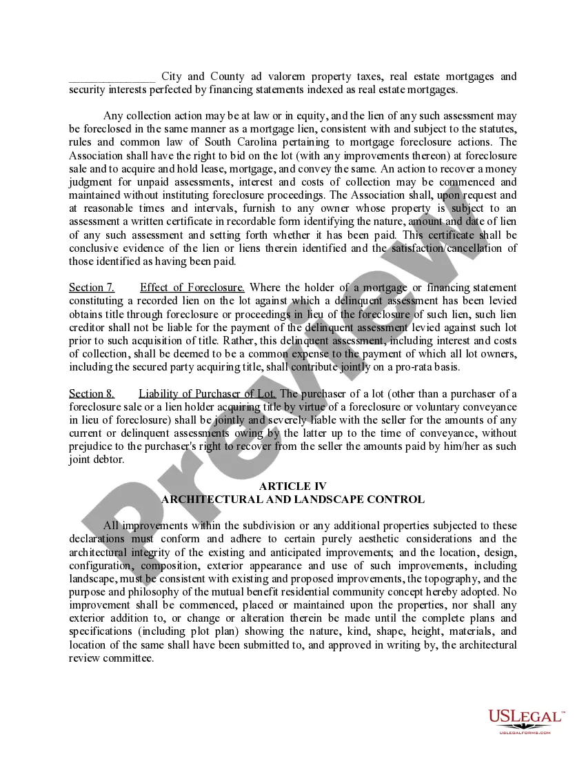 Preview Declaration of Covenants, Conditions and Restrictions