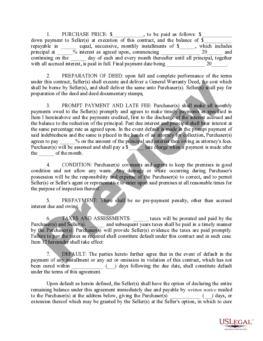 Get Conditional Installment Sale Contract Preview Conditional Installment Sale Contract