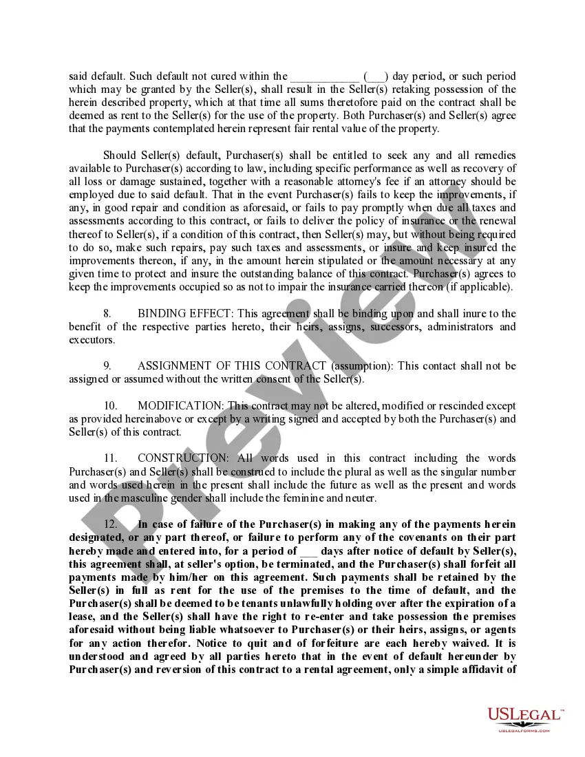 Get Conditional Installment Sale Contract Preview Conditional Installment Sale Contract