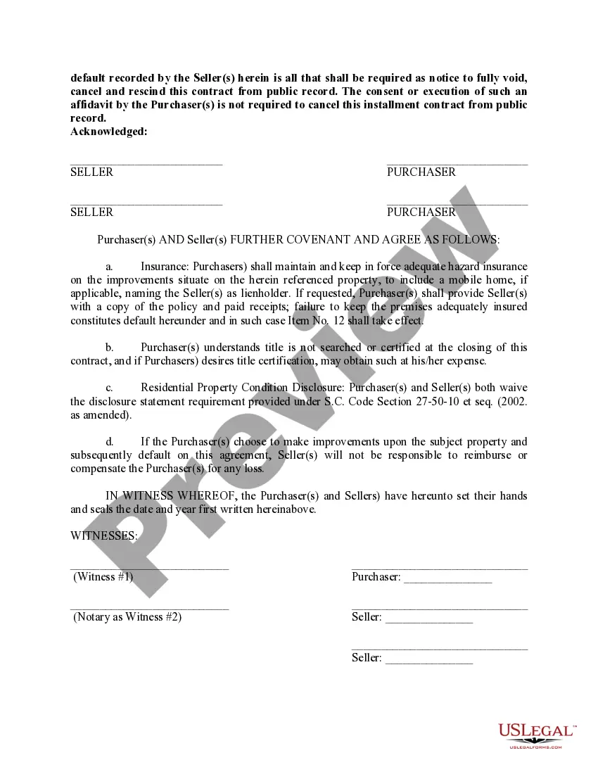 Get Conditional Installment Sale Contract Preview Conditional Installment Sale Contract