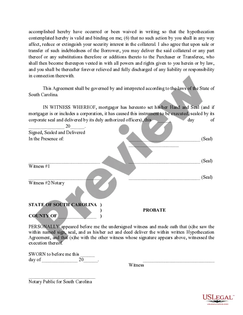 Preview Hypothecation Agreement