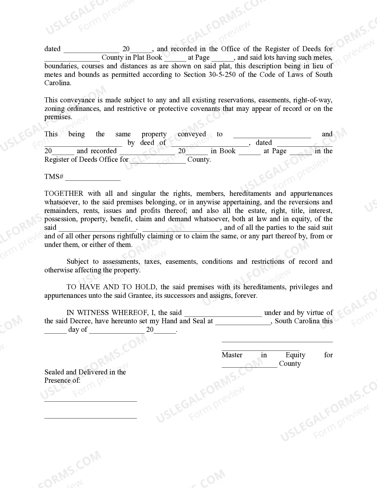 Preview Foreclosure Master in Equity Deed