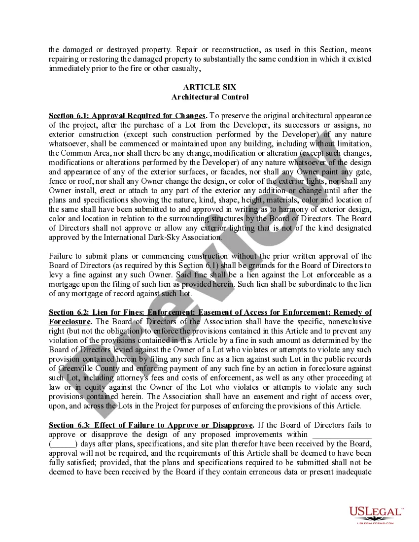 Preview Covenants and Restrictions for Developer