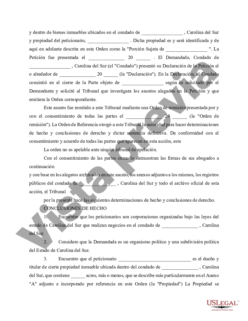 Preview Orden de consentimiento para abandono judicial y cierre de carretera