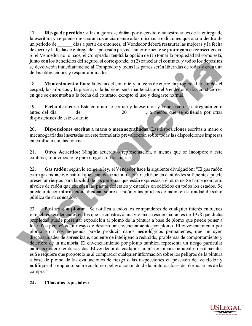 Preview Acuerdo de Venta de Bienes Raíces