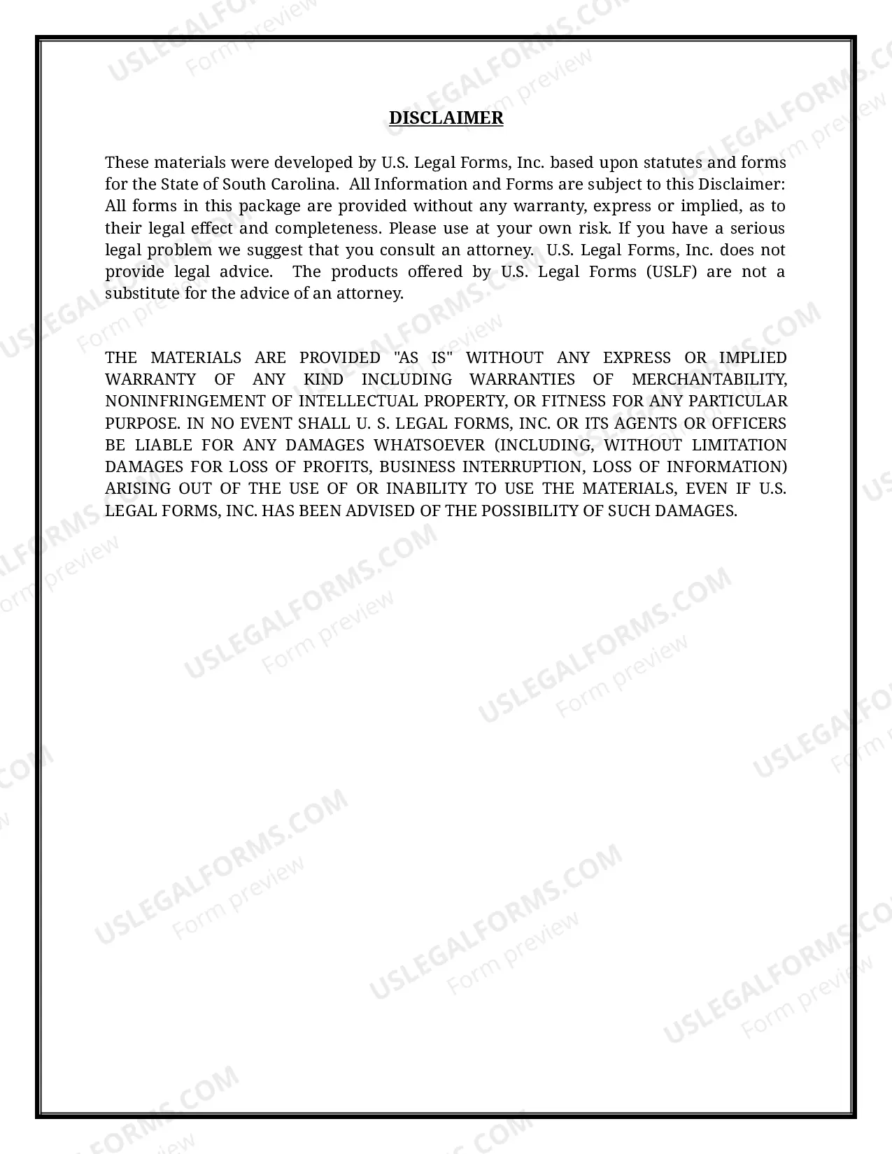 Preview South Carolina Name Change Instructions and Forms Package for an Adult