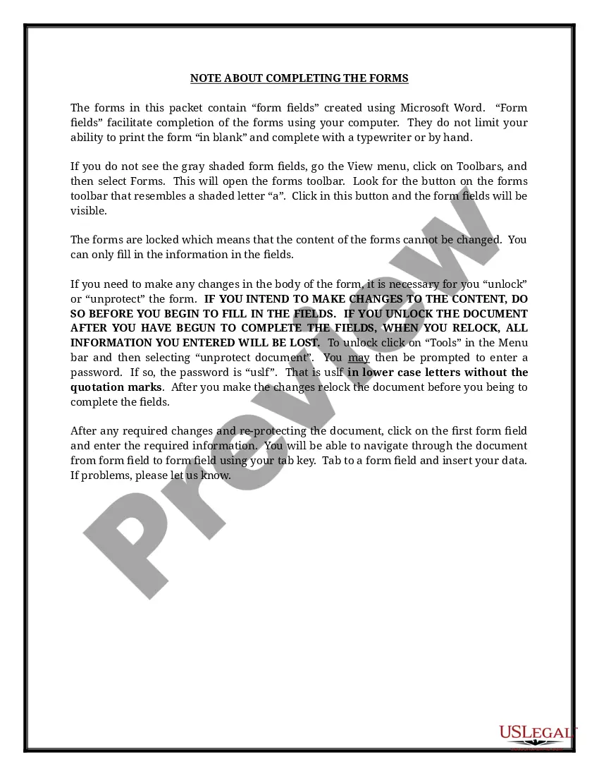 Preview South Carolina Name Change Instructions and Forms Package for a Minor